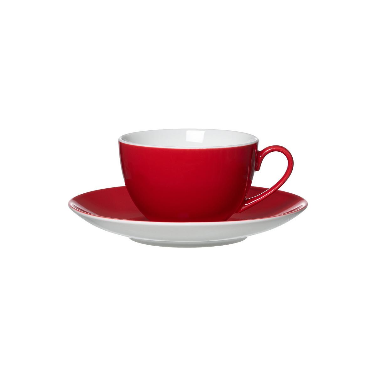KAFFEETASSEN MIT UNTERTASSEN Doppio Rot 200 ml 6er Set - Rot, Keramik (16/8/16cm) - Ritzenhoff Breker