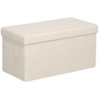 TRUHENBANK faltbar samtoptik - Weiß, Kunststoff (38/38/76cm) - HOMCOM