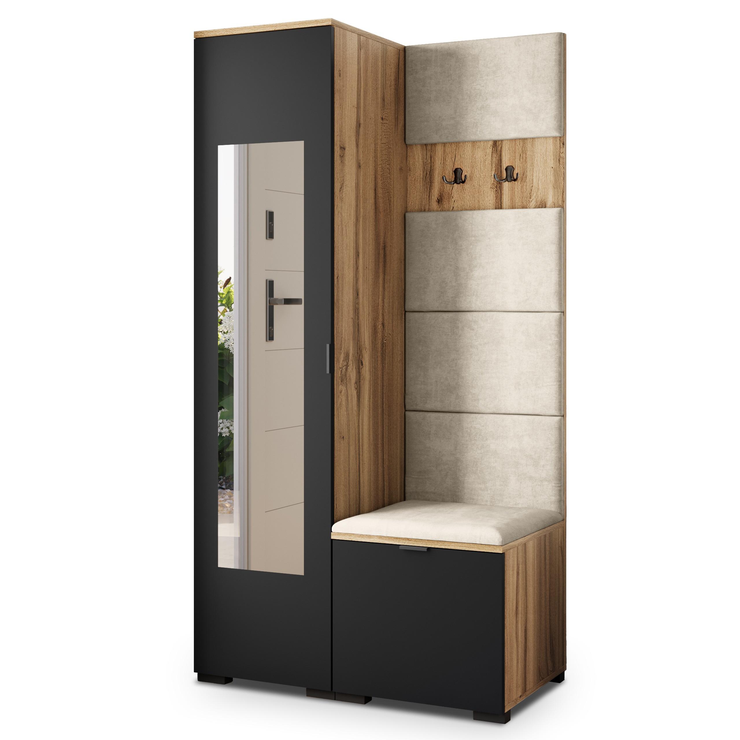 GARDEROBENSCHRANK VIRA 95/181/51 cm Modern Eiche Wotan - Beige/Eiche Wotan, Holzwerkstoff (95/181/51cm) - MASSENO