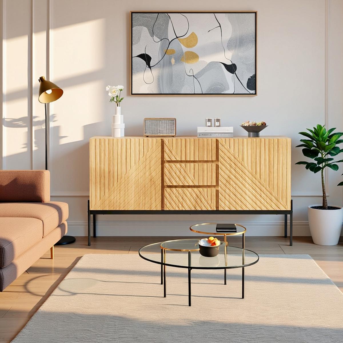 SIDEBOARD mit Eichenholz Modernes Design mit Stauraum - Eiche San Remo, Holzwerkstoff (140/75/40cm) - Urban Meuble