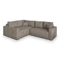 ECKSOFA ERONIS L-S Beige Kordstoff mit Schlaffunktion - Beige, Holz (265/194cm) - MASSENO