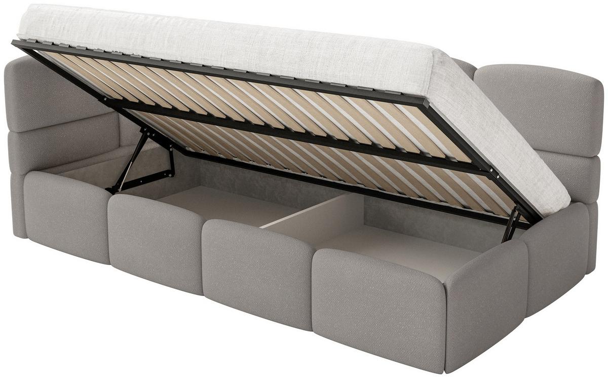 JUGENDBETT Cloudy Hellbraun 120 x 200 cm - Hellbraun/Schwarz, Kunststoff/Textil (120/200cm) - Selsey