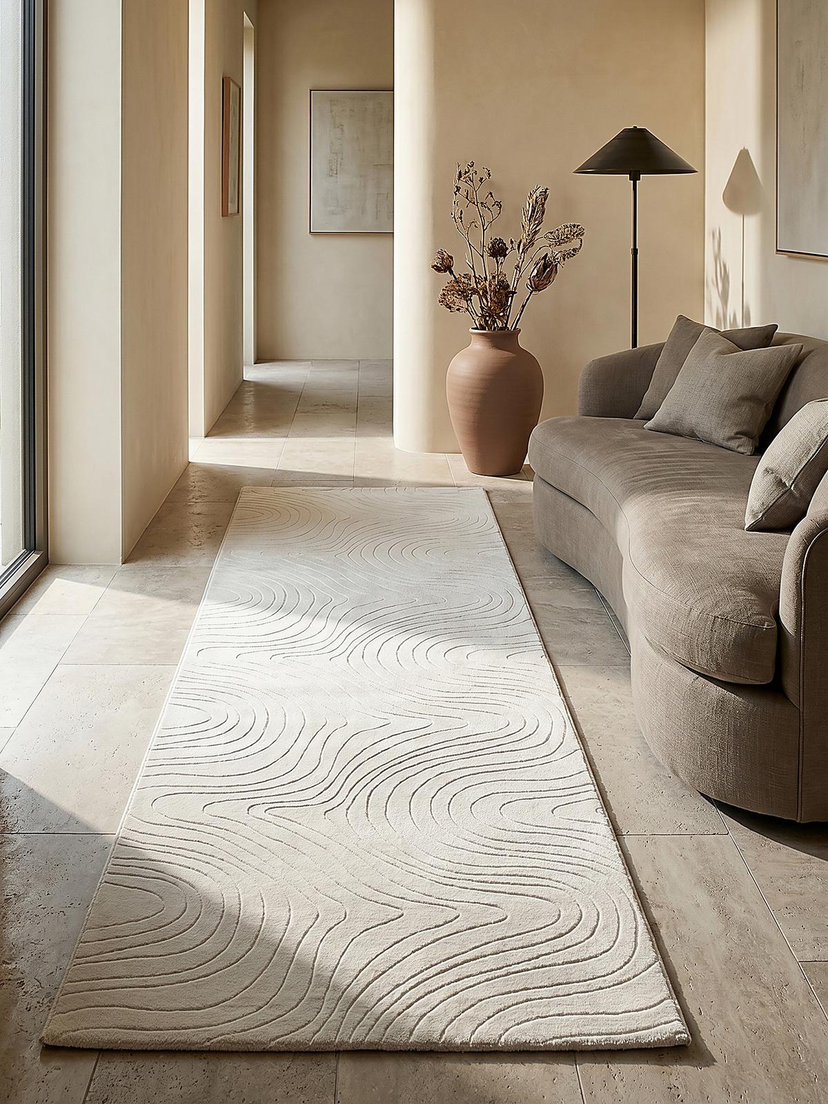 TEPPICHLÄUFER Antirutsch Abstrakt DALAR Polypropylen Creme 80 x 150 cm - Beige, Textil (80/150cm) - KADIMA DESIGN