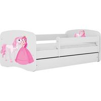 KINDERBETT Emily mit Schublade und Matratze, Weiß 80x160 cm - Rosa, Holzwerkstoff (160/80cm) - WFL GROUP