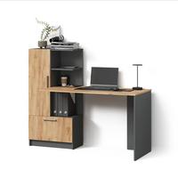 SCHREIBTISCH Lorena Anthrazit/Goldkraft Eiche 150 x 120.1 cm mit 2 Türen - Honigeiche/Anthrazit, Holzwerkstoff (59.3/150/120.1cm) - Livinity®