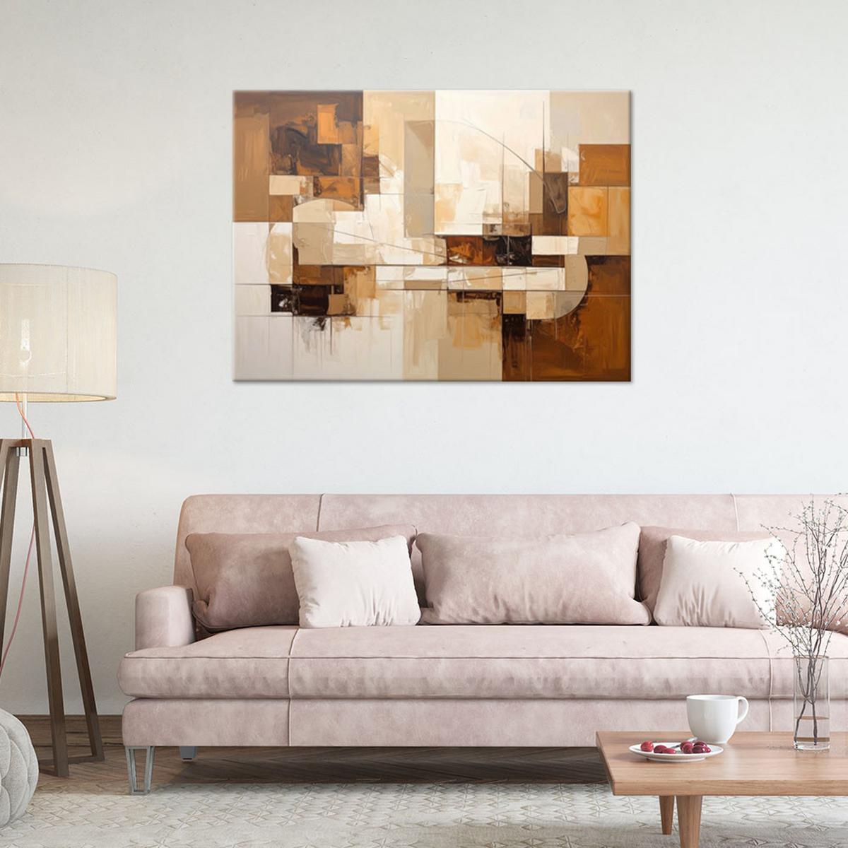 LEINWANDBILD 3D und geometrisch 60x40cm - Beige, Textil (60/40cm) - Feeby