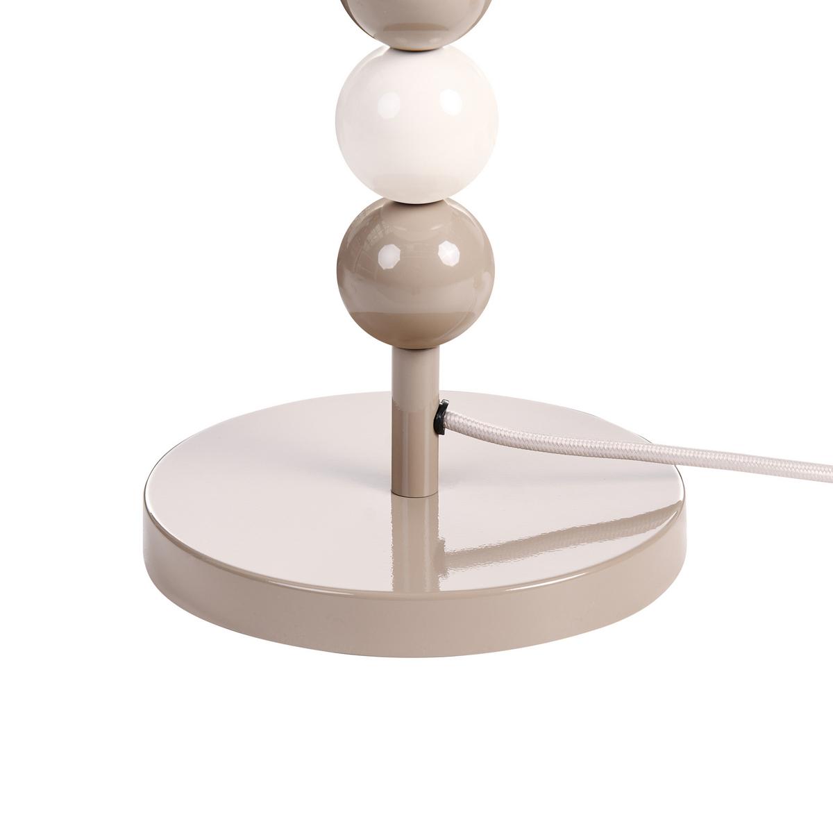 TISCHLAMPE Metall Weiß/Beige Loky - Beige/Weiß, Textil (30/30/58cm) - Beliani