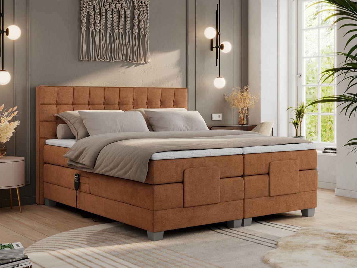 BOXBETT ELEKTRO 140/200 Orange Struktur - H4 - Orange, Holz/Textil (140/200cm) - MKS