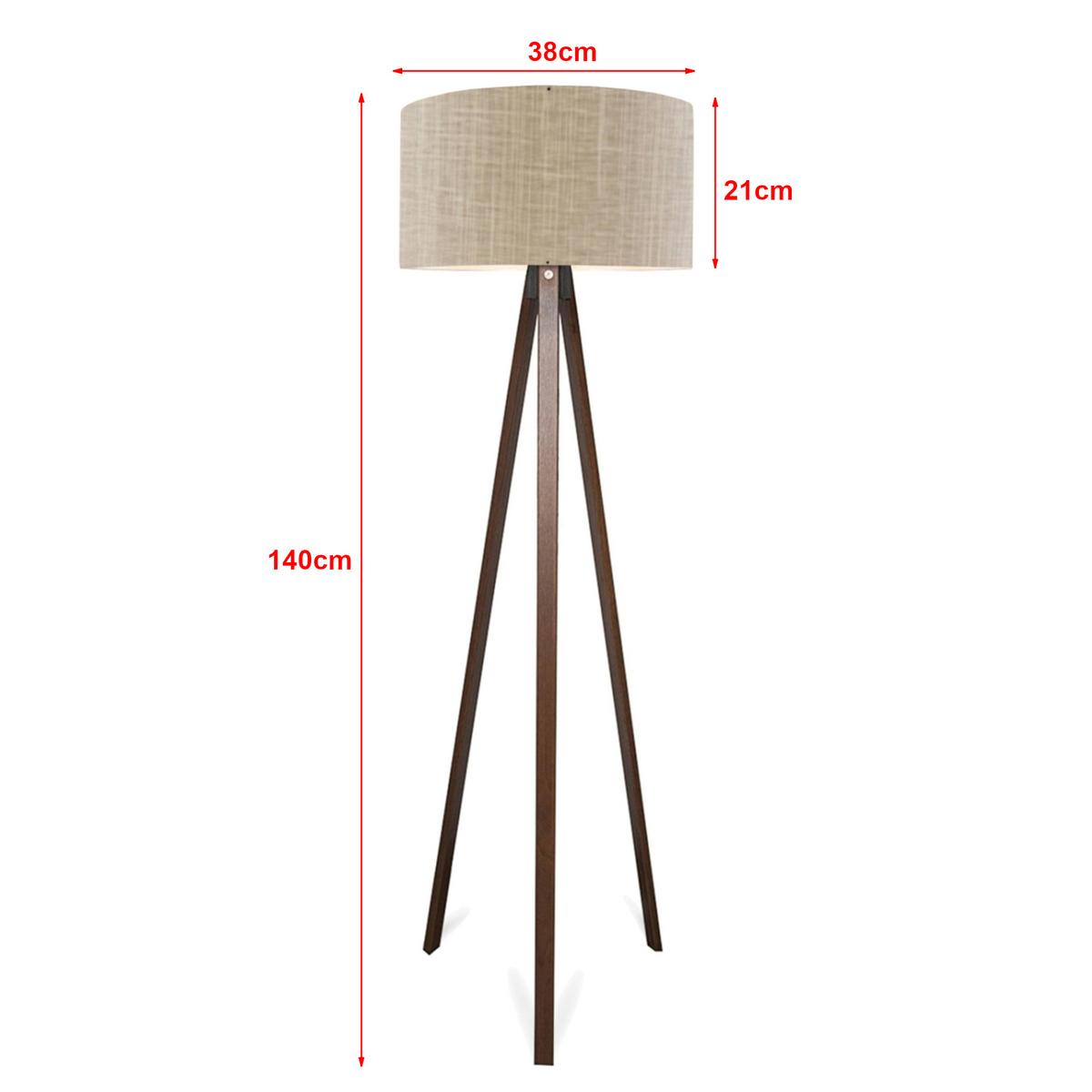 STEHLEUCHTE Newport - Hellbraun, Holzwerkstoff/Textil (38/38/140cm) - lux.pro