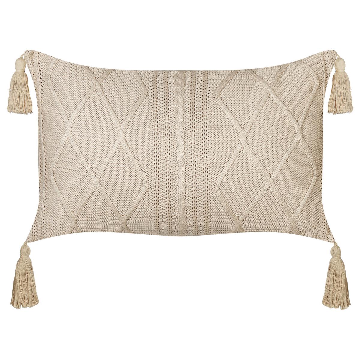 DEKOKISSEN 2er-Set Beige 30/50 cm Caesia - Sandfarben, Textil (30/50cm) - Beliani