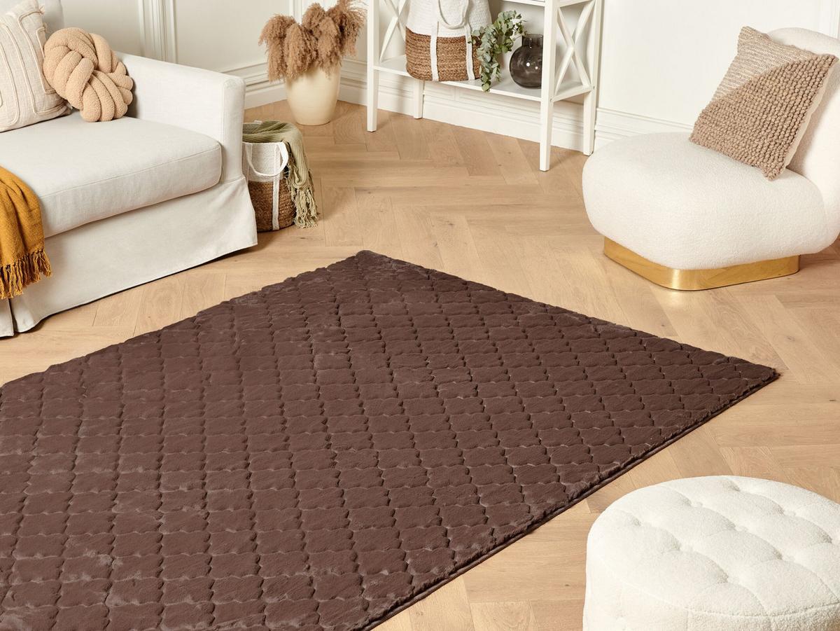 SHAGGY-KUNSTFELLTEPPICH Gharo 230/160 cm - Braun, Kunststoff (160/230cm) - Beliani