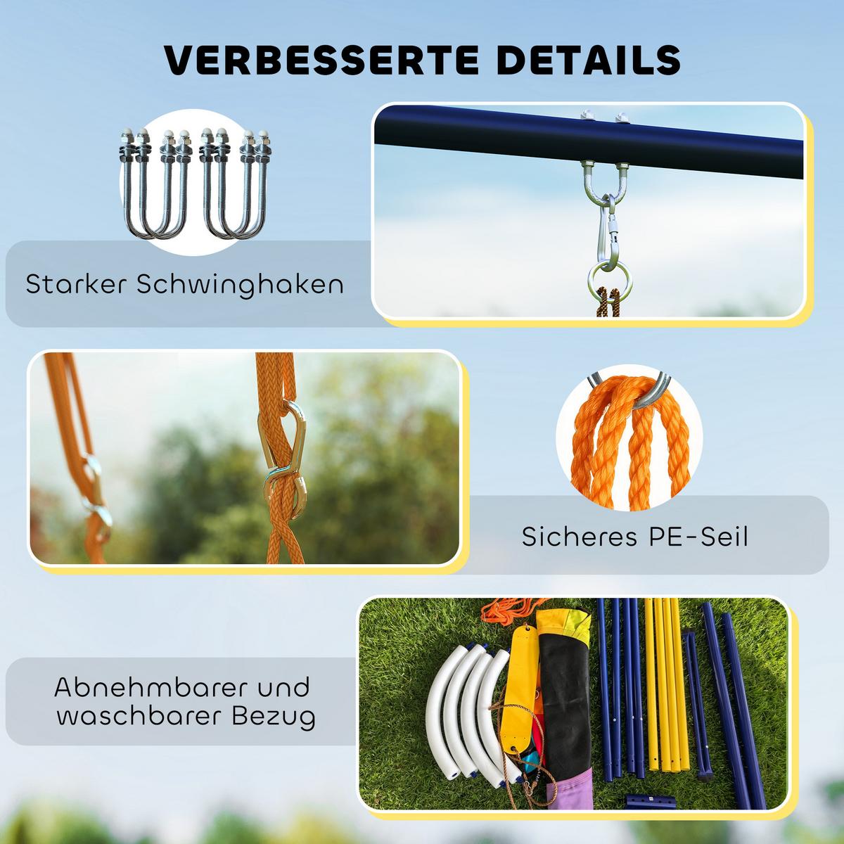 SCHAUKELGESTELL Stahl Oxford-Gewebe Mehrfarbig - Multicolor, Metall (160/265cm) - AIYAPLAY