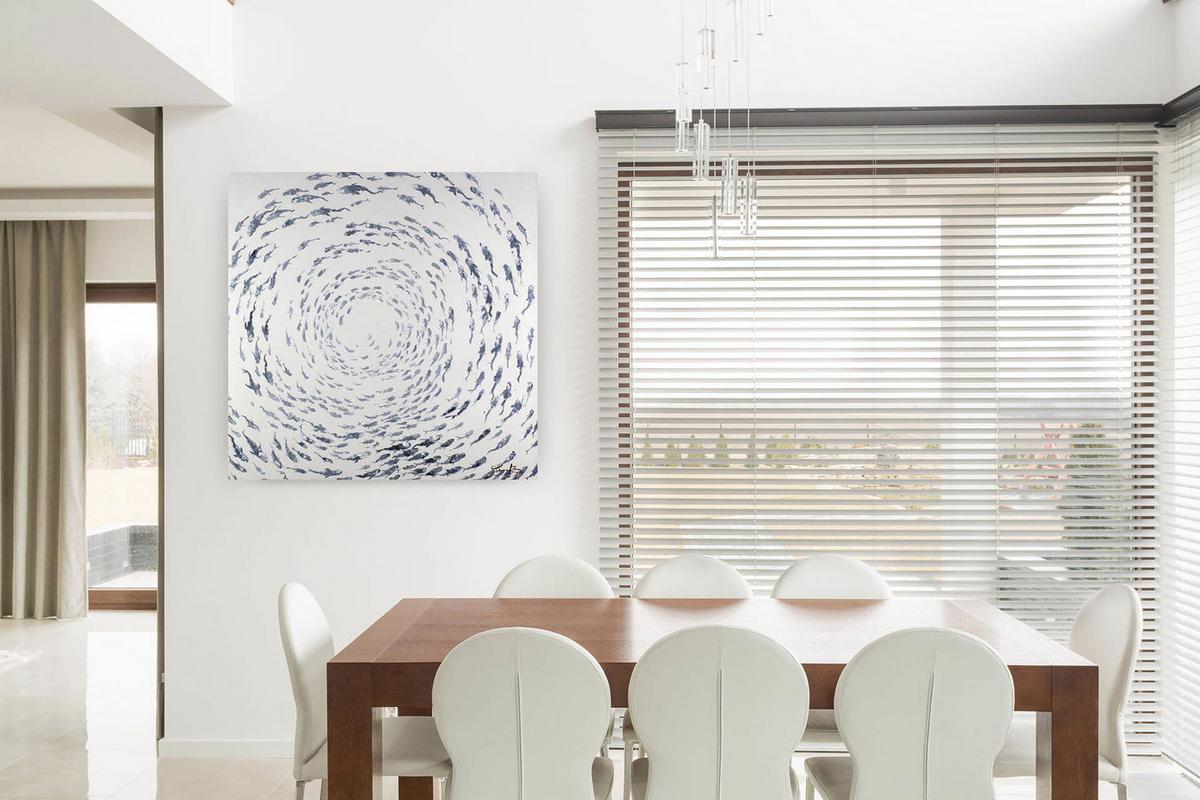 ÖLGEMÄLDE 80/80 cm - Weiß/Grau, Holz/Textil (80/80cm) - KUNSTLOFT