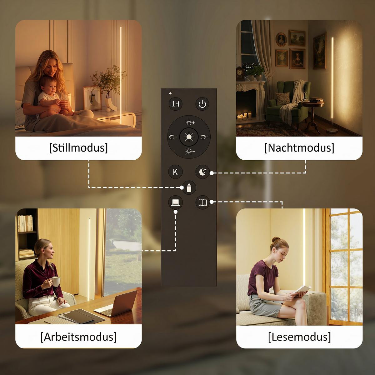 STEH-LAMPE Stahl Aluminium Silber - Silberfarben, Metall (20/20/150cm) - HOMCOM