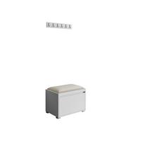 GARDEROBEN-SET Grawis 60 III - Beige/Silberfarben, Holzwerkstoff/Kunststoff (64.5/45/34cm) - MIRJAN24