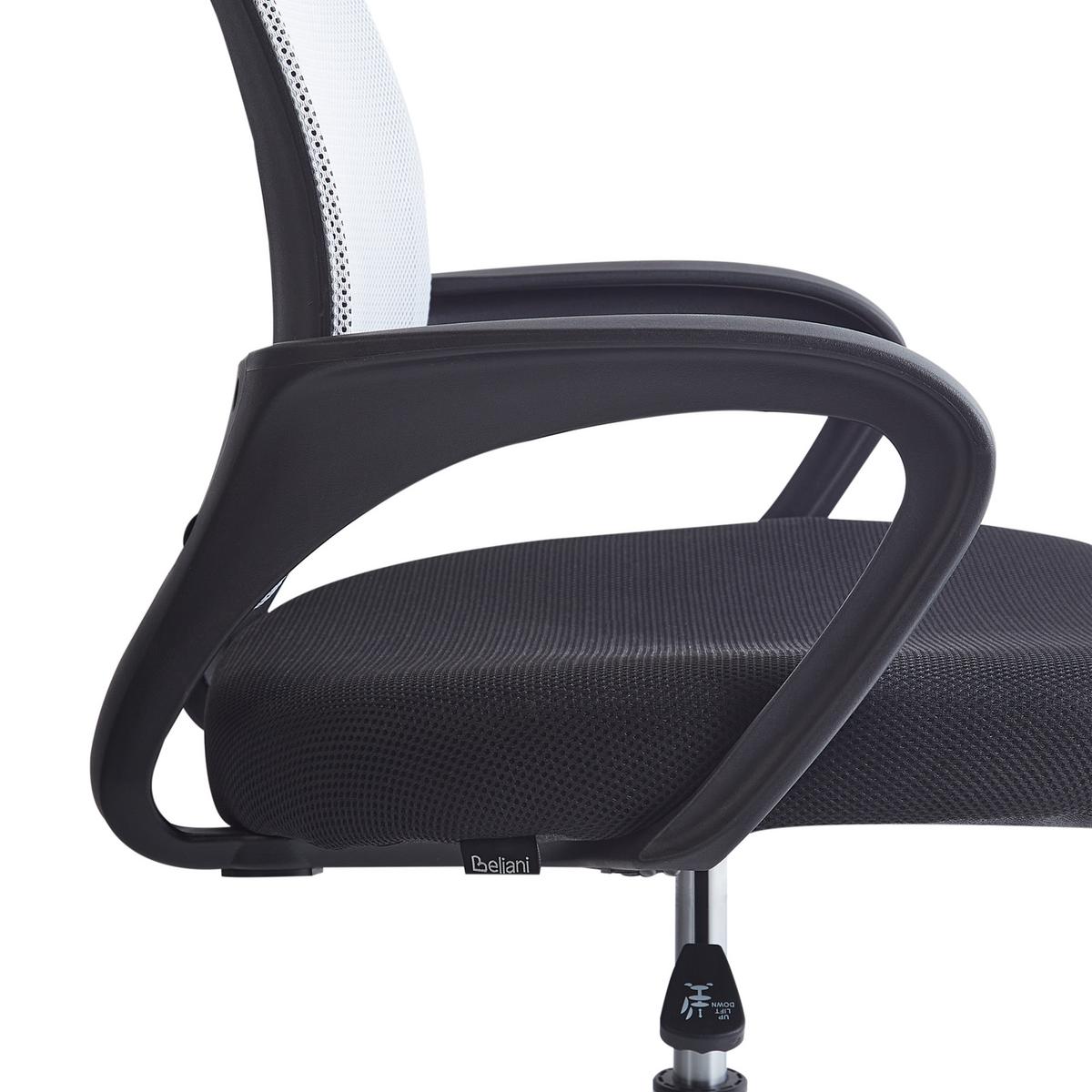 BÜROSTUHL Schwarz/Weiß Solid - Schwarz, Textil (60/88/60cm) - Beliani