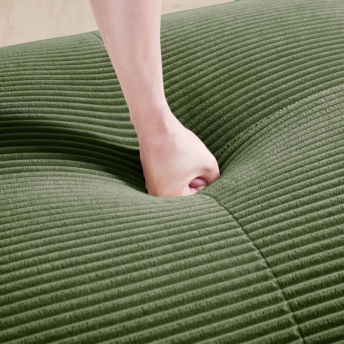 2-SITZER-SOFA in Premium-Cord Montagefrei - Grün, Textil (208/75/103cm) - Urban Meuble