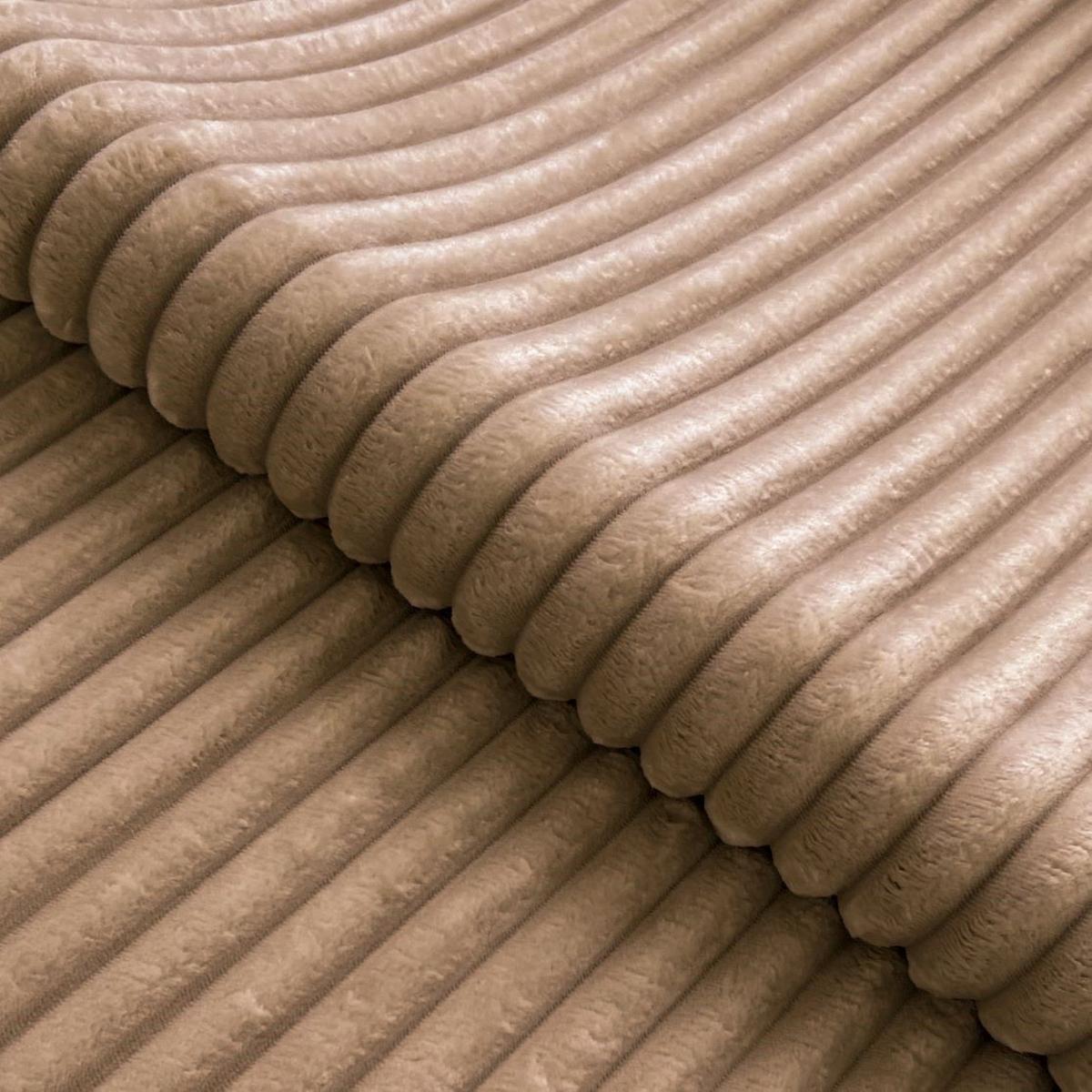 ECKSOFA mit Schlaffunktion und Bettkasten Bonnie aus Beige Cord-Stoff mit verstellbaren Kopfstützen und Armlehne - Ottomane links - Beige/Schwarz, Holz/Textil (275/210cm) - S-Style Möbel