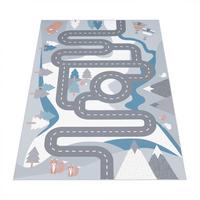 KINDERTEPPICH Waschbar, mit Wald‑Straßen-Motiv, Creme, 100 x 200 cm - Creme, Textil (200/100cm) - KADIMA DESIGN