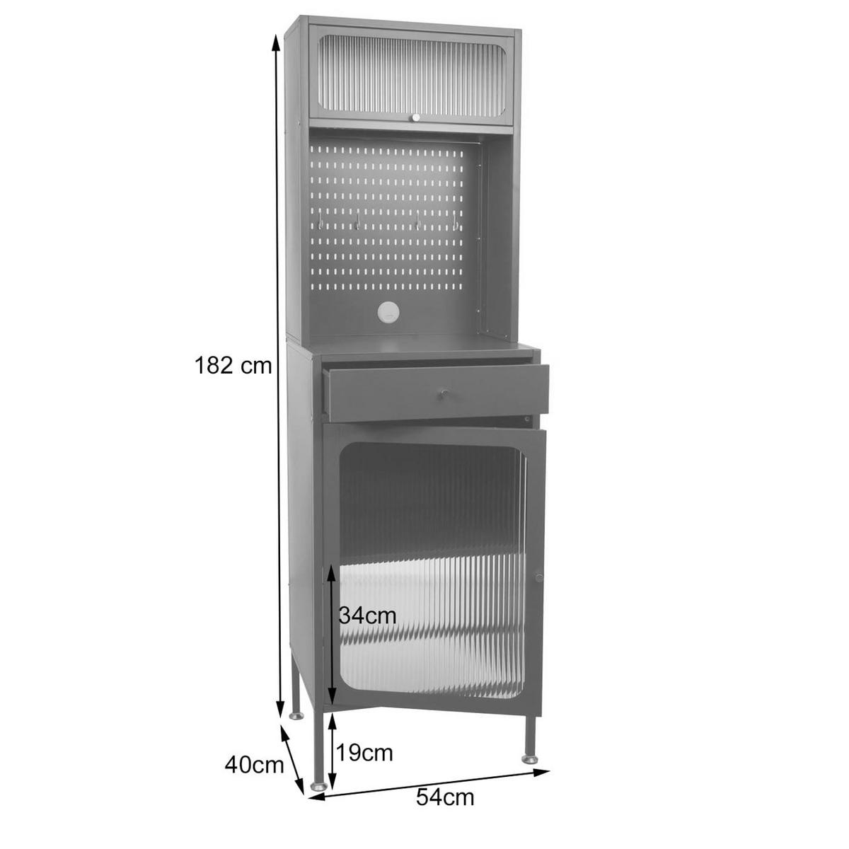 HIGHBOARD Anthrazit - Anthrazit, Metall (54/182/40cm) - MCW