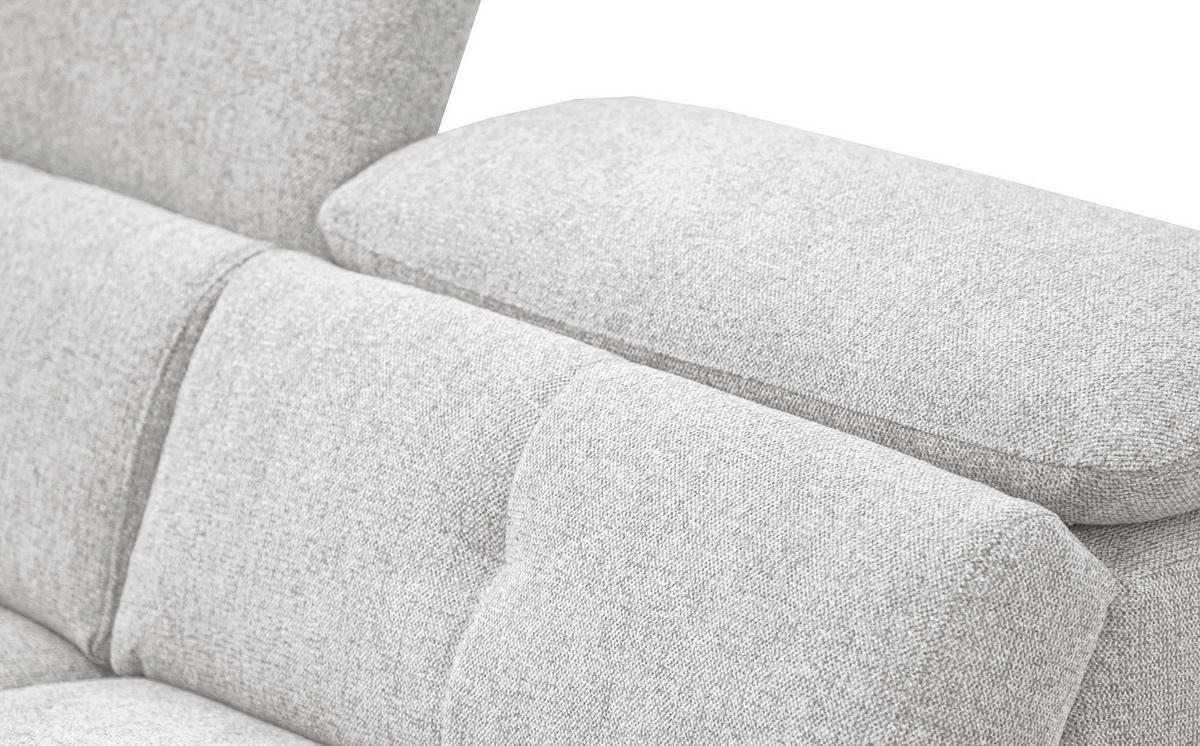 SOFA AVENA 3-Sitzer mit 1 Relaxfunktion, hellgrau - Hellgrau, Holzwerkstoff/Textil (204/80/108cm) - Wozimo