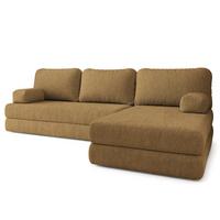 ECKSOFA LEA modulares Boneless Sofa mit Schlaffunktion Orange Boucle-Stoff - Gelb, Textil (270/160cm) - MASSENO