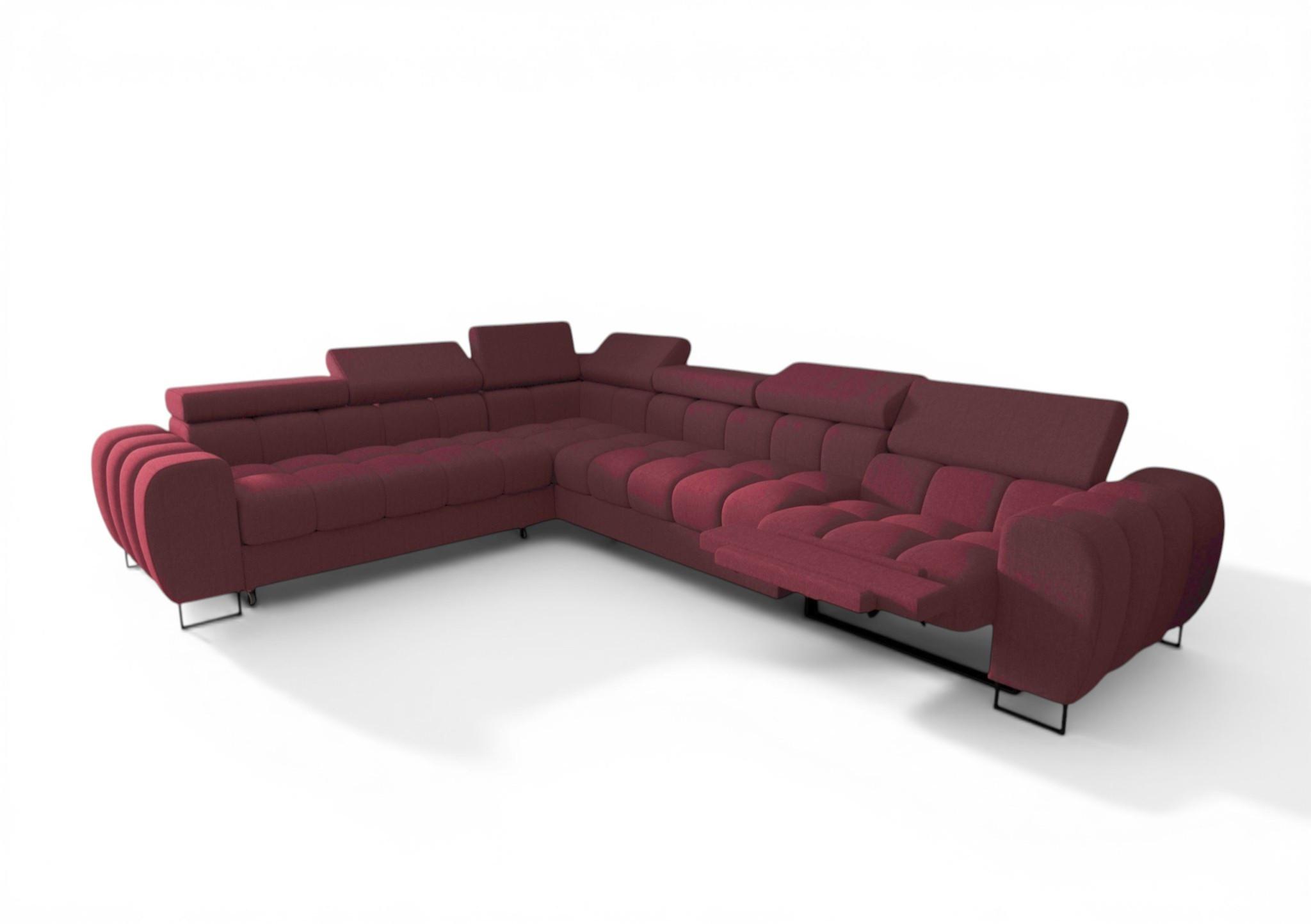 ECKSOFA Bastien Relax - Rot, Holzwerkstoff/Textil (260/330cm) - Fun Möbel