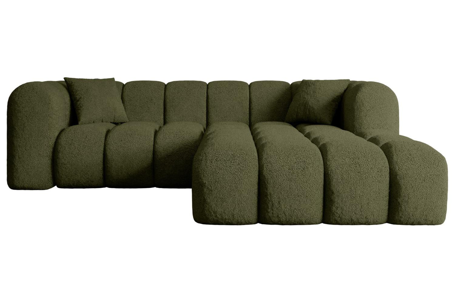 ECKSOFA Ottomane Rechts OLEA-L1 - 231x173x74 cm Grün - Platinfarben/Schwarz, Holzwerkstoff/Kunststoff (231/173cm) - ALTDECOR