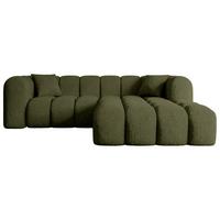 ECKSOFA Ottomane Rechts OLEA-L1 - 231x173x74 cm Grün - Platinfarben/Schwarz, Holzwerkstoff/Kunststoff (231/173cm) - ALTDECOR