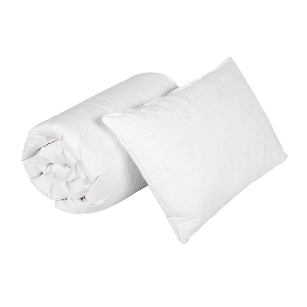 KINDERBETTSET Sommer 120/150 cm + 40/60 cm, Super-Mikrofaser - Weiß, Textil (120/150cm) - Homescapes