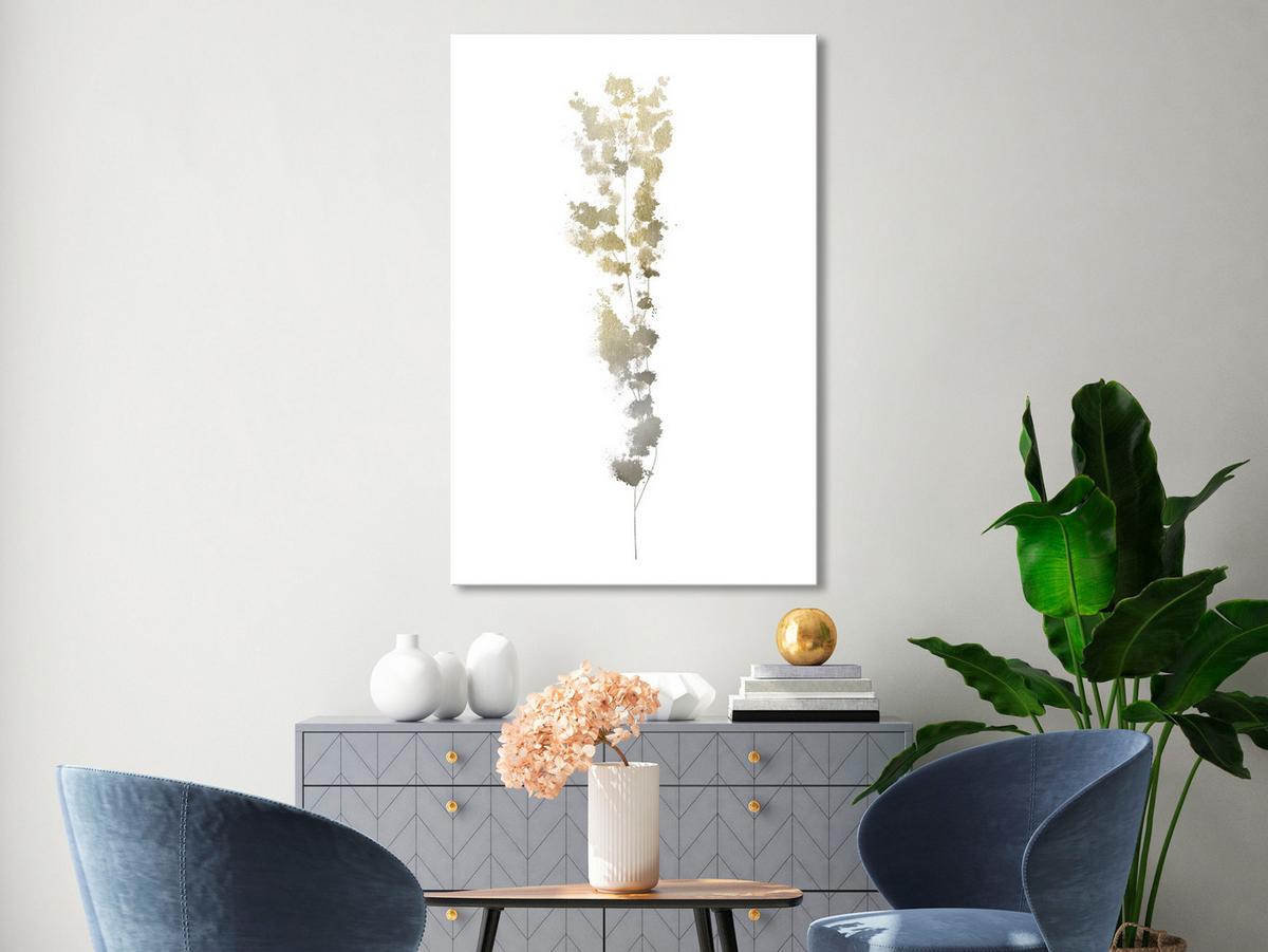 KUNSTDRUCK Weiß 80/120 cm - Goldfarben/Weiß, Textil (80/120cm) - KUNSTLOFT