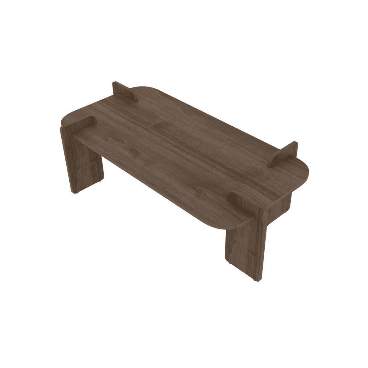 COUCHTISCH mit rechteckiger Tischplatte und abgerundeten Kanten 120/60/35 cm - Naturfarben, Holzwerkstoff (8/60/35cm) - Calicosy
