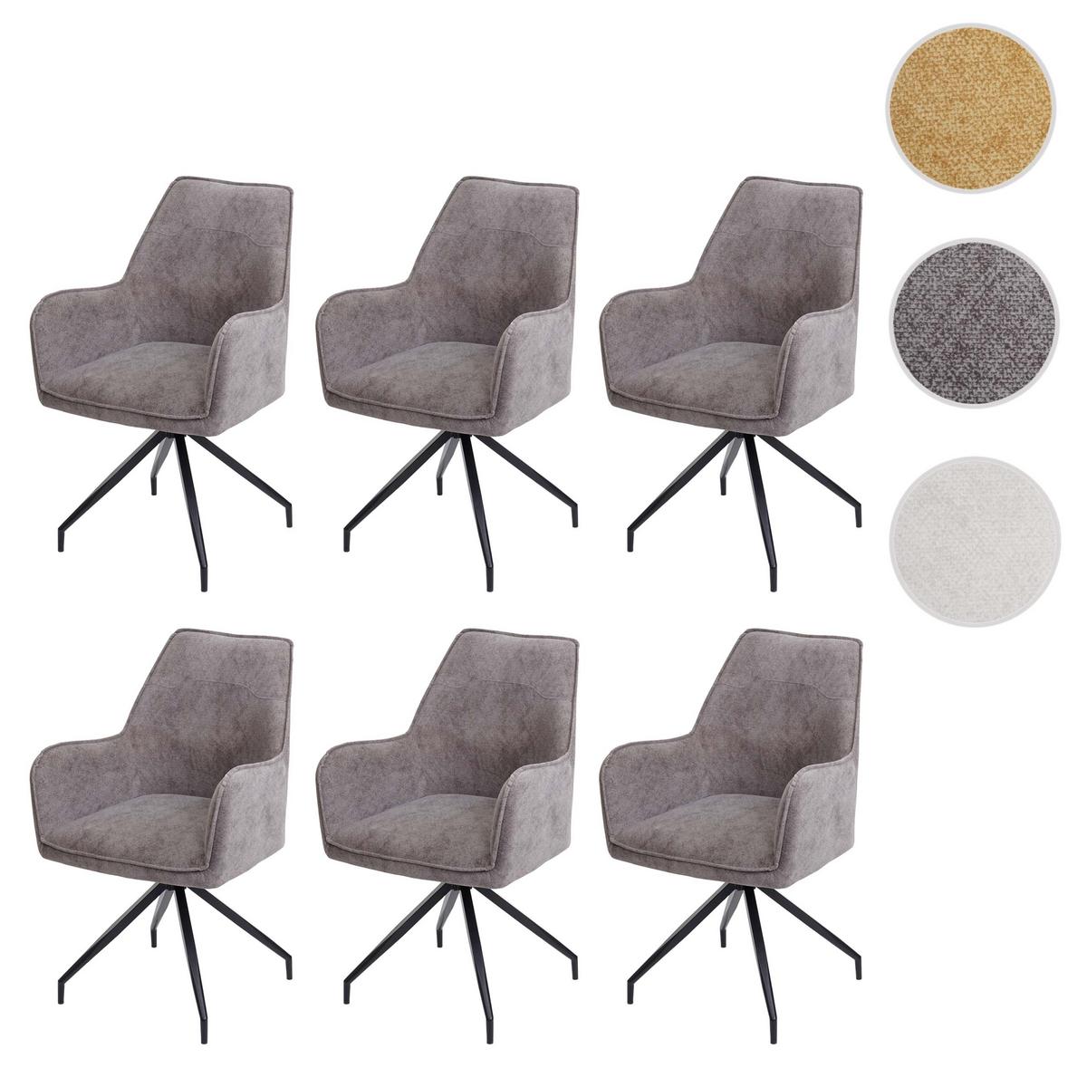 ESSZIMMERSTUHL Grau 6er-Set - Dunkelgrau/Grau, Textil (59/91/60cm) - MCW