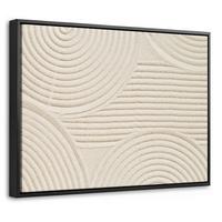 LEINWAND Bilder mit Rahmen - Muster - Abstrakt - Weiß - 40x30 - Beige, Textil (40/30cm) - MuchoWow