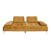 SOFA WIOLO Braun Velvet - Silberfarben/Braun, Textil/Metall (240/80/110cm) - KAWOLA