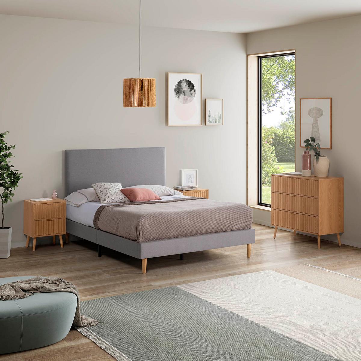 POLSTERBETT 90x190 cm Aura, Hellgrau - Hellgrau, Textil (190/90/30cm) - VS Venta-stock