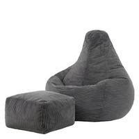 SITZSACK Dalton mit Hocker - Dunkelgrau/Anthrazit, Textil (82/76/82cm) - icon