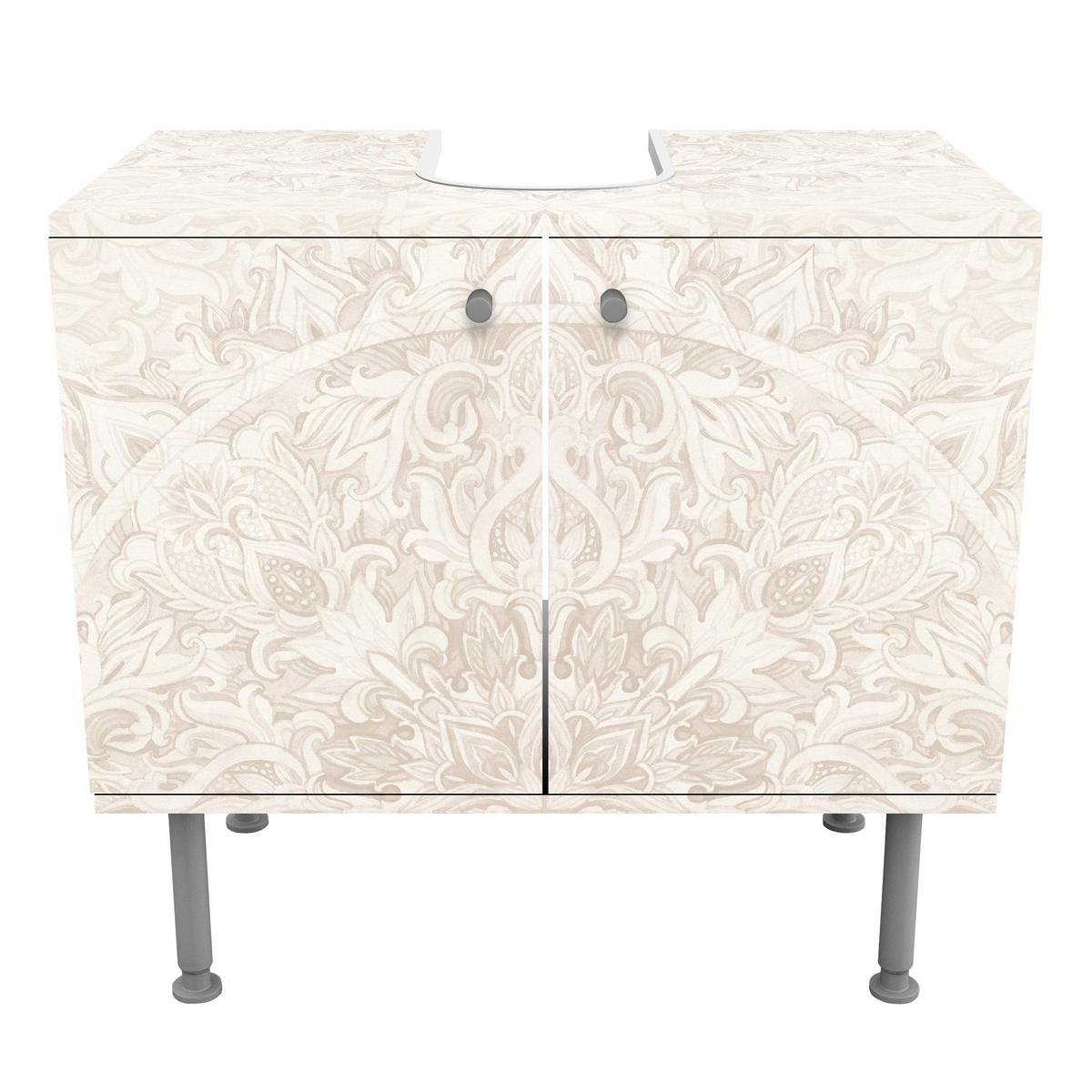 WASCHBECKENUNTERSCHRANK Mandala Aquarell Ornament Muster beige 60/55/35 cm - Beige, Holzwerkstoff (60/55/35cm) - Bilderwelten