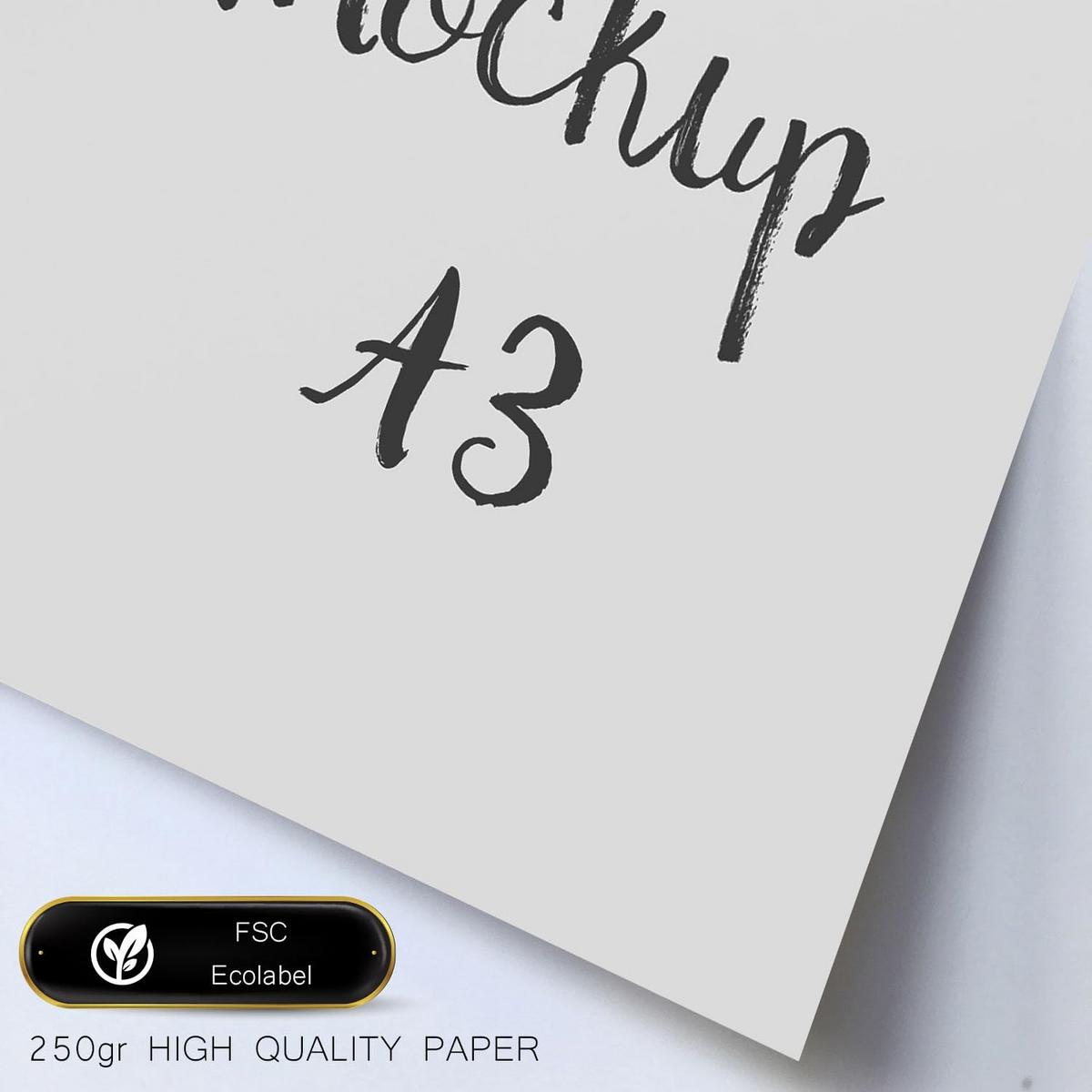 POSTER Set Mit 6 Bergrahmen In Kulissen Abstracts Ästhetische Dekorative Gemälde Für Ihr Wohnzimmer, Schlafzimmer, Zuhause A3 & A4 Schwarzer Rahmen - Schwarz, Papier (29/3cm) - Nacnic