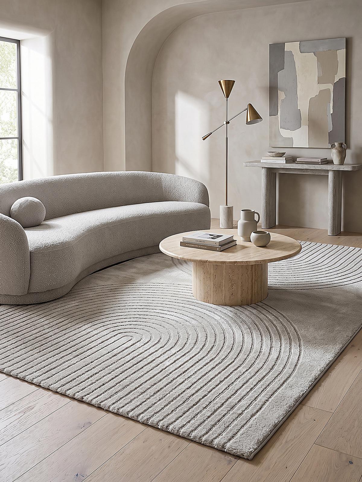 TEPPICHLÄUFER Geometrisch MUOTA Polypropylen Grau 80 x 150 cm - Grau, Textil (80/150cm) - KADIMA DESIGN