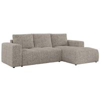 ECKSOFA MONIVA Beige Strukture - Rechts - Beige/Schwarz, Textil (266/164cm) - MKS