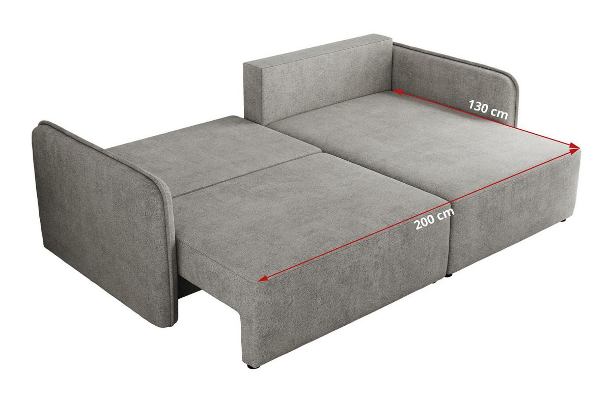 ECKSCHLAFSOFA MESTO L Hellgrau Struktur - rechts - Hellgrau/Schwarz, Kunststoff/Textil (147/227cm) - MKS