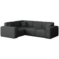 GARTENECKSOFA Lorento Outdoor in L-Form, Universell, Dunkelgrau Kunstleder 251/73/186 cm - Dunkelgrau, Textil (251/73/186cm) - WFL GROUP