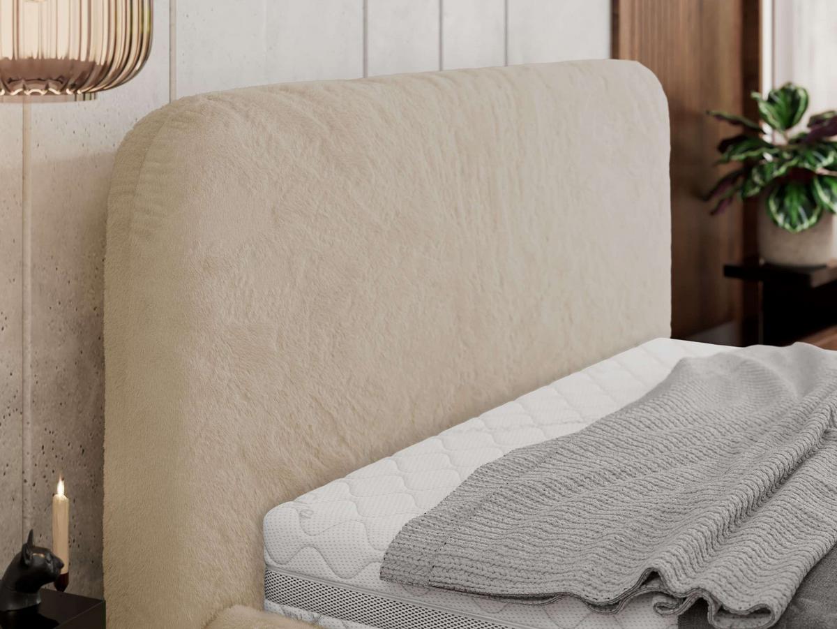 POLSTERBETT BENEA CLASSIC 140/200 - Creme Plüsch - ohne Matratze - Creme, Textil (140/200cm) - MKS