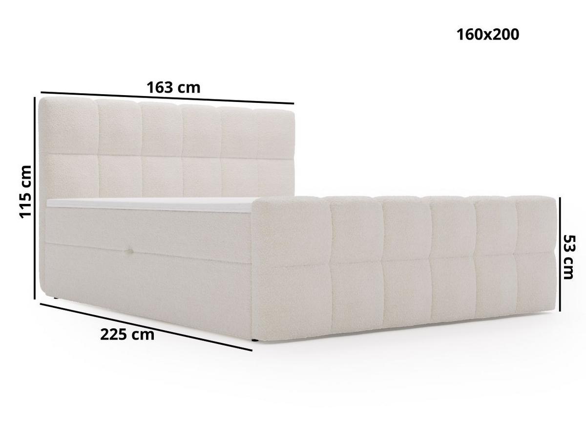 BOXBETT Alicante 160x200 Bouclé-Stoff Creme - Creme, Holz/Textil (160/200cm) - Graingold