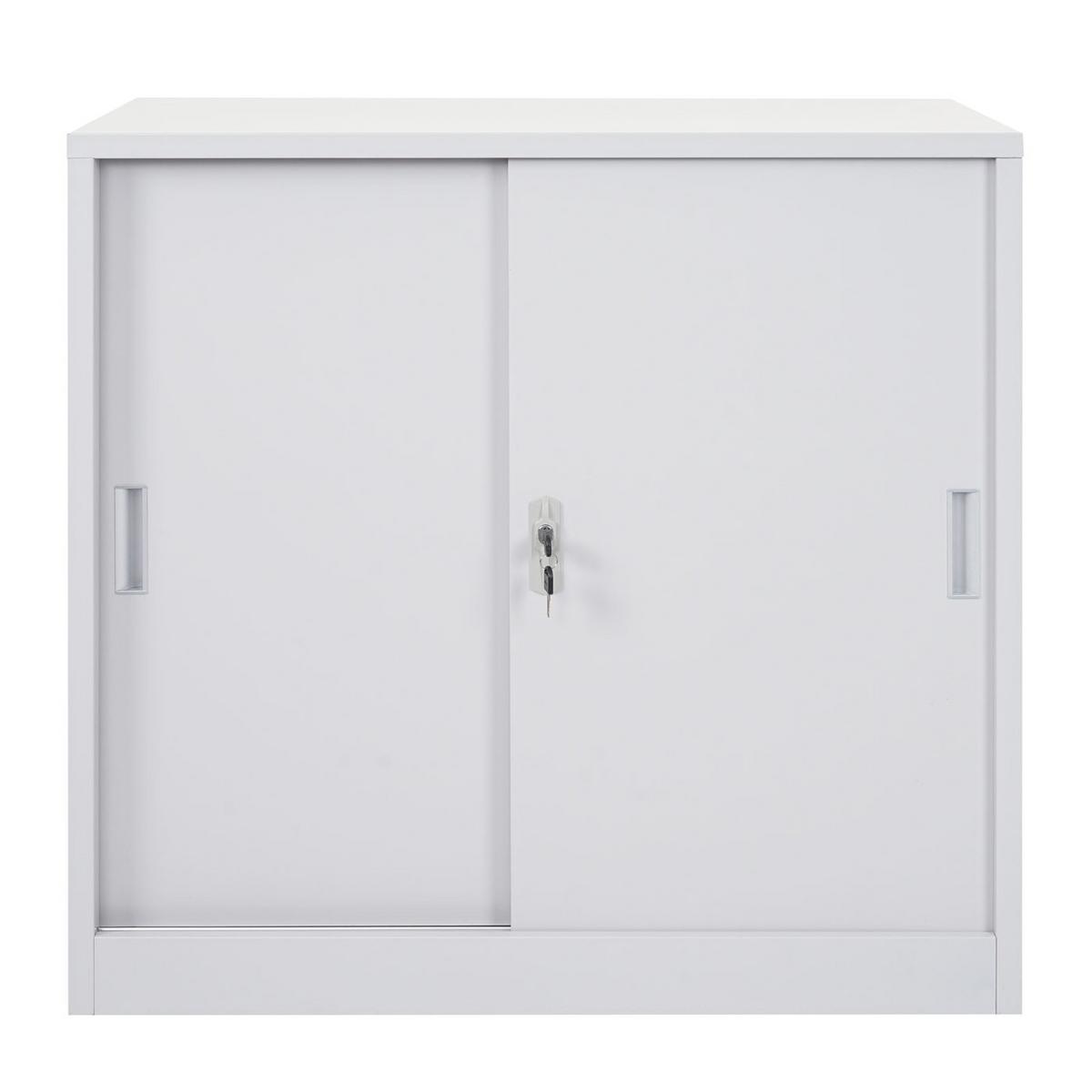 AKTENSCHRANK Grau - Grau, Metall (90/90/45cm) - MCW