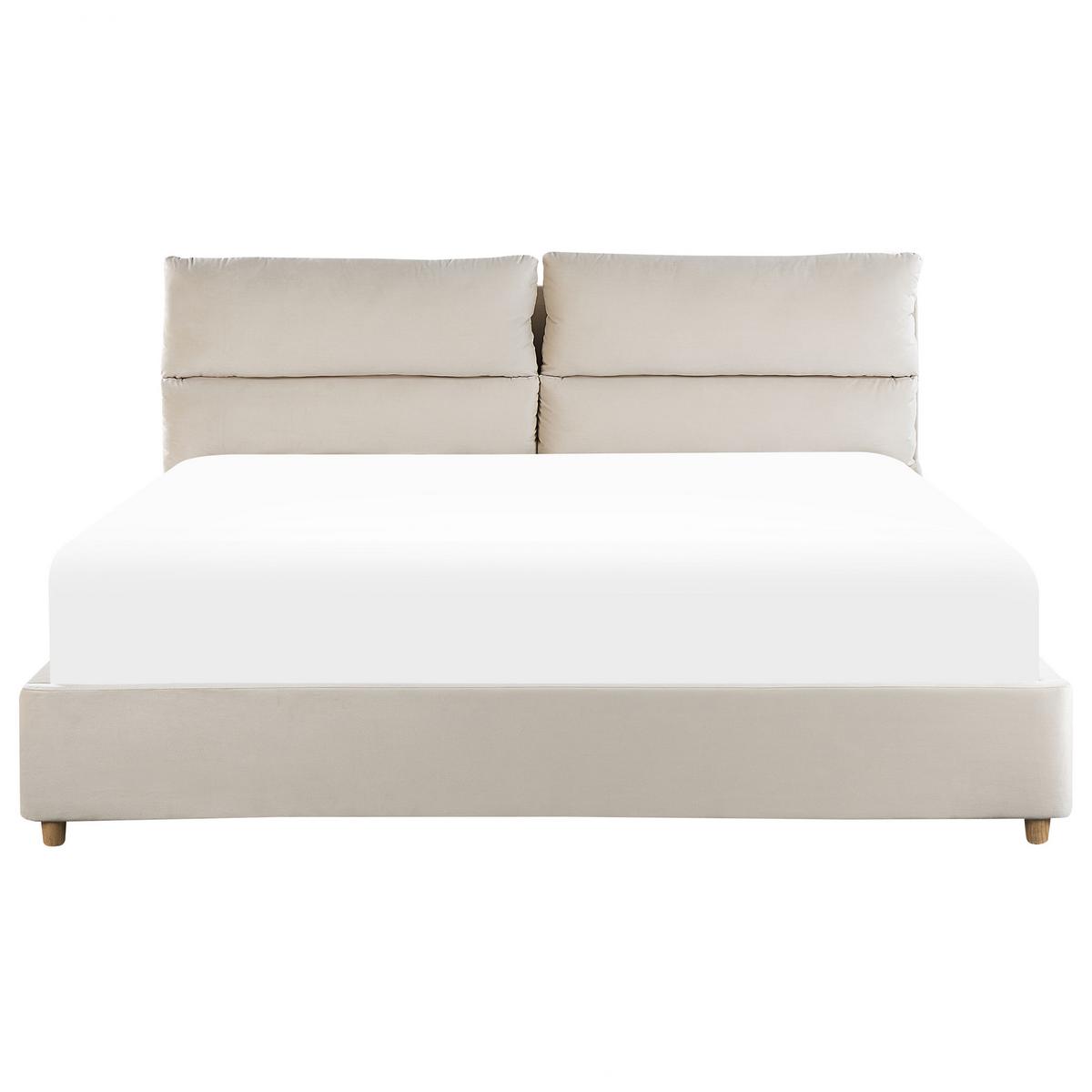 POLSTERBETT 180/200cm Helles Beige Batilly - Beige, Textil (180/200cm) - Beliani