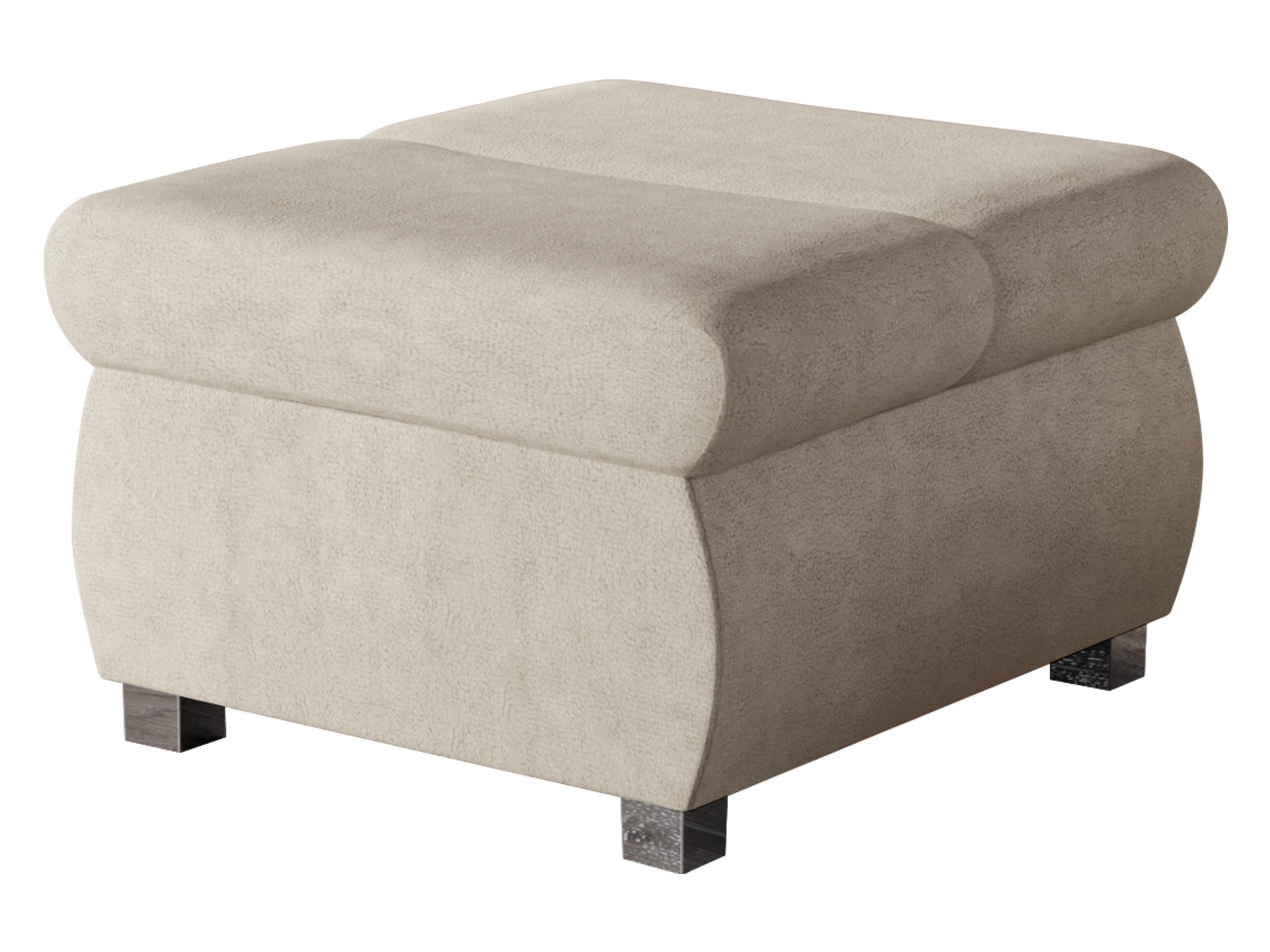 POLSTERHOCKER Bangkok Klein - Beige/Silberfarben, Holz/Kunststoff (60/39/60cm) - MIRJAN24