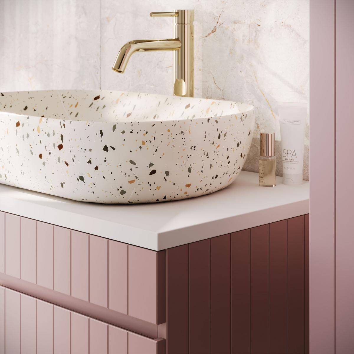 BADEZIMMER-SET FLORIS - Rosa, Holzwerkstoff (80/46/45.6cm) - Lookway