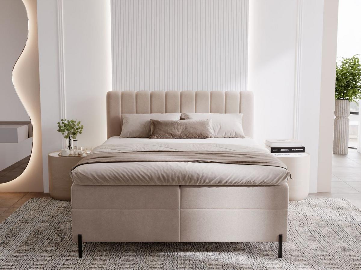 BOXBETT Primavera 160x200 Beige - Beige, Holz/Textil (160/200cm) - Graingold